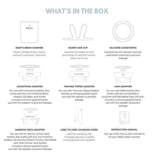 3.0 Portable Bottle Warmer Adapter Set (Warmer + Four Adapters)