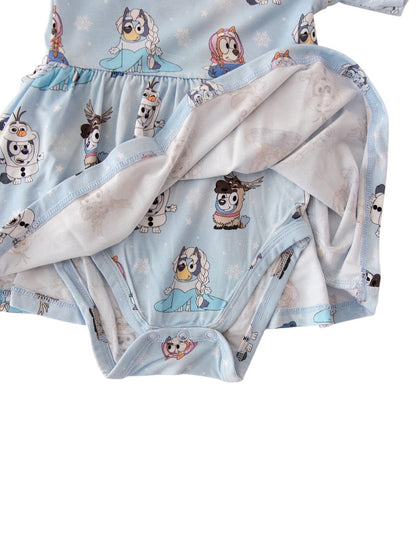 Frosty Friends: Baby Twirl Dress with Bodysuit